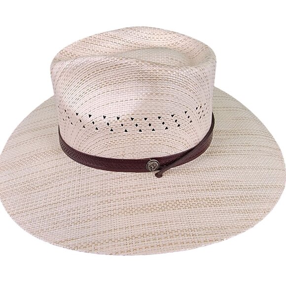 American Hat Makers Wide Brim Straw Sun Hat Small Women Barcelona Western Cowboy main image 9